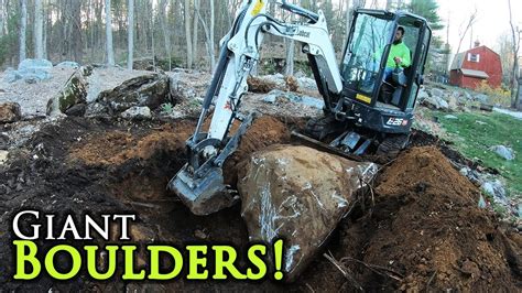 compact rock with excavator|Excavating Giant Boulders with a E26 Mini Excavator .